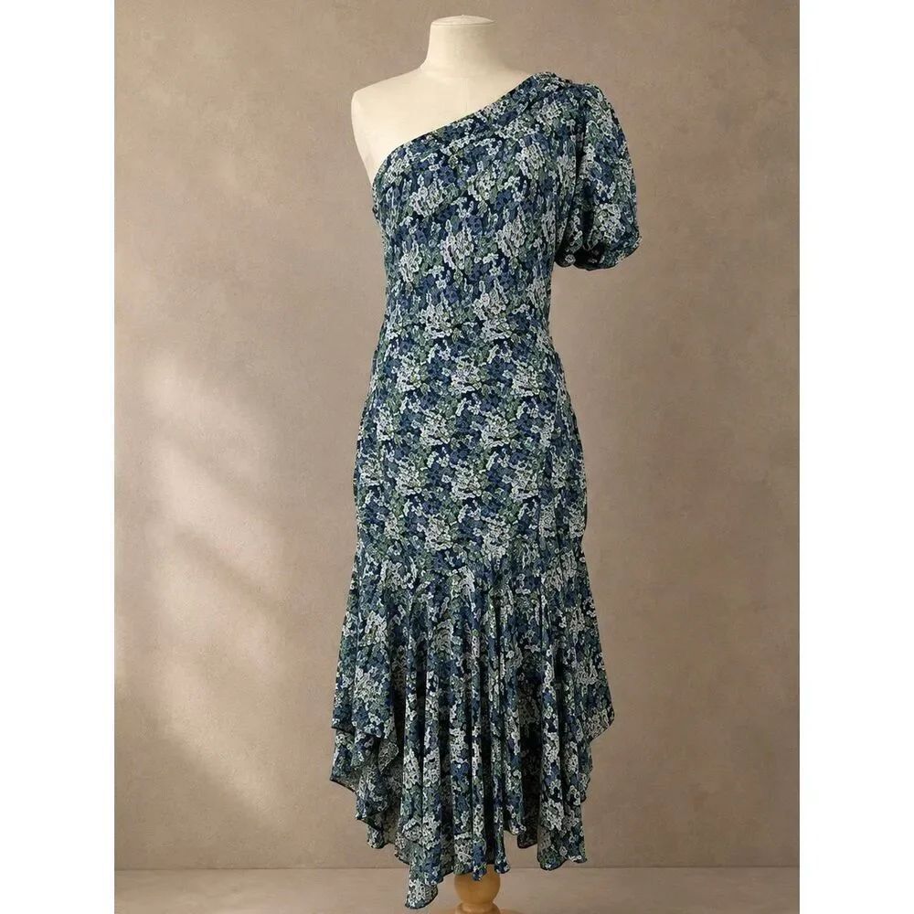 ASTR the Label Santorini One Shoulder Floral Midi Dress medium Anthropologie
